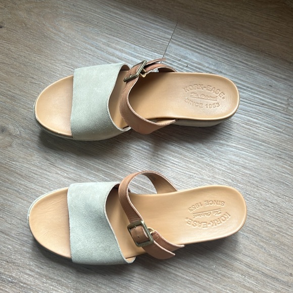 Kork-ease tan slides, suede and leather - Picture 2 of 4